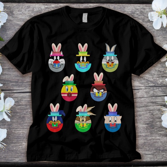 Looney Tunes Bunny Easter Eggs Happy Easter Day Unisex Adult T-shirt Kid Shirt - Picture 1 of 2
